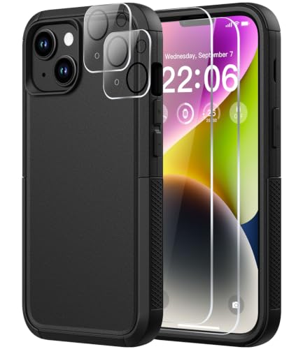 Diverbox for iPhone 14 Case [Compatible with MagSafe] [with Screen Protector ] [Shockproof] [Dropproof] Heavy Duty Protection Phone Case for Apple i Phone 14 (Black) - color: Black, size: iPhone 14