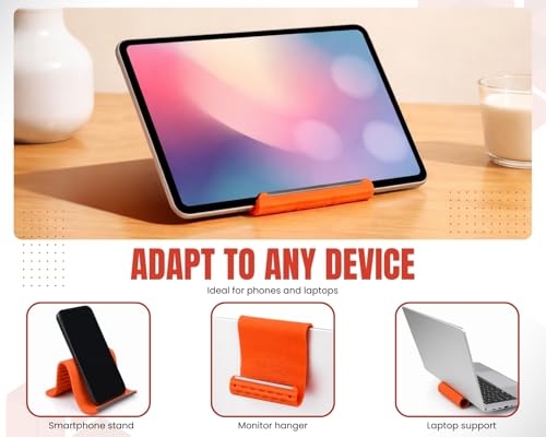 Silicone Phone Holder, 7.9In Flexible Bendable Phone Stand, Orange - color: Orange