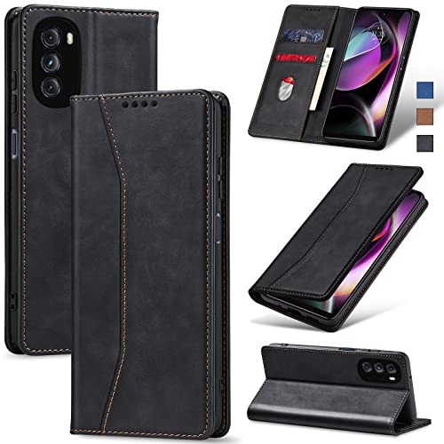 Jasonyu Flip Wallet Case for Moto G 5G (2022),Leather Magnetic Folio Cover with Card Holder,Kickstand - TPU Shockproof Durable Protective Phone Case,Black | PU Leather Magnetic Folio Cover,with Card Holder,Kickstand,TPU Shockproof,Durable,Protective Phone