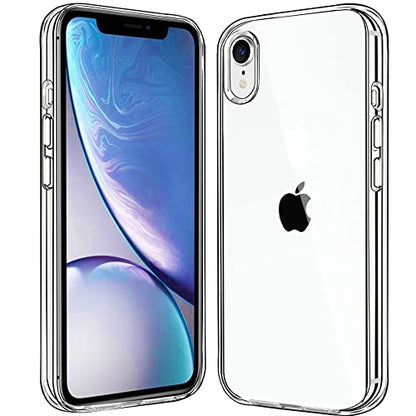 JJGoo Compatiable with iPhone XR Case Clear, Transparent Shockproof Phone Case, Slim Anti-Scratch Hard PC Back Protective Cover Bumper, Clear - color: Clear