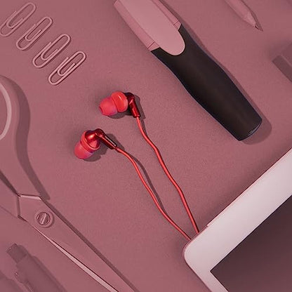 Panasonic Ergofit in-Ear Earbud Headphones Metallic Red (RP-HJE120-RA) - color: Metallic Red, size: S/M/L, style: No Mic