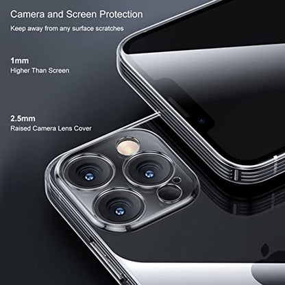 ZEZHOU Design for iPhone 12 Pro Max Crystal Clear Case, Non Yellowing, Shockproof Inner Silicone Bumper, Military Grade Drop Protection Slim Thin Phone Case for iPhone 12 Pro Max, 6.7" - color: Soft Clear, Slim Yet Protective