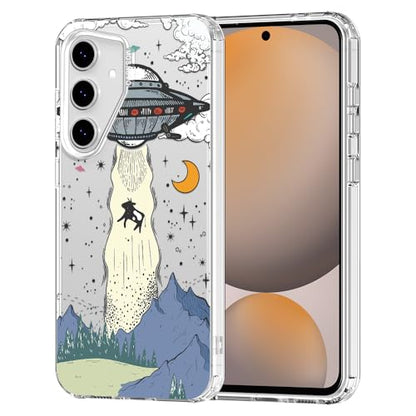 MOSNOVO Case for Samsung Galaxy S24 FE, [Buffertech 6.6ft Military-Grade Drop Protection] [Anti Peel Off Tech] Clear TPU Bumper Phone Case Cover Design - UFO - color: Clear - UFO, size: Samsung Galaxy S24 FE