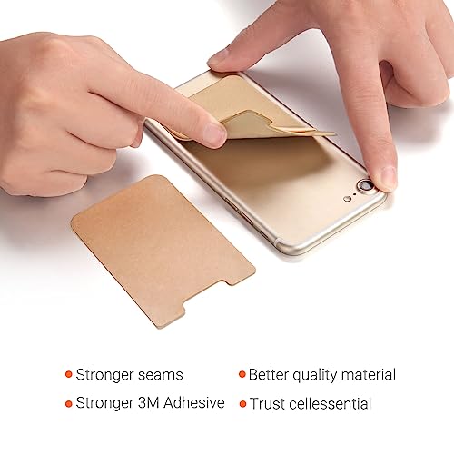 OBVIS Cell Phone Card Holder Stick On Wallet, Gold, 2 Pack - color: Gold