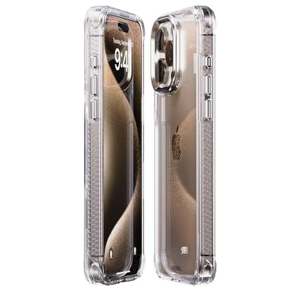 REBEL Clear Case for iPhone 15 Pro Max [Crystal Series Gen-5] Transparent, Dual Anti-Scratch, Non-Yellowing PC, Protective Shockproof Bumpers, Metal Lens & Buttons, 6.7 Inch Phone 2023 (No Magnet) - color: Crystal Clear, No MagSafe, size: iPhone 15 Pro Ma