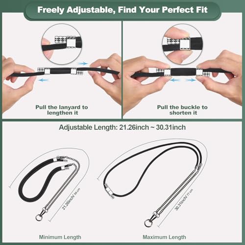 YFWE Phone Lanyard Crossbody, Adjustable Cell Phone Lanyard Neck Strap for All Phones, Universal Skin Friendly Phone Strap Crossbody for Women and Men - color: Black
