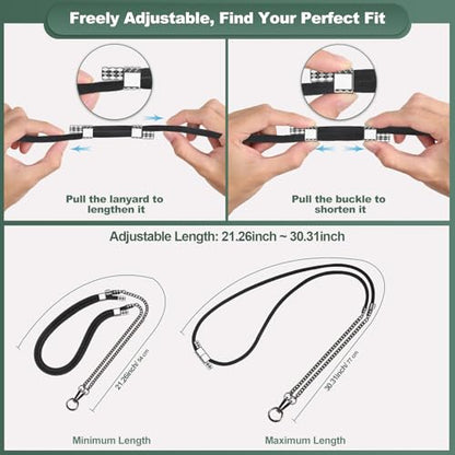 YFWE Phone Lanyard Crossbody, Adjustable Cell Phone Lanyard Neck Strap for All Phones, Universal Skin Friendly Phone Strap Crossbody for Women and Men - color: Black