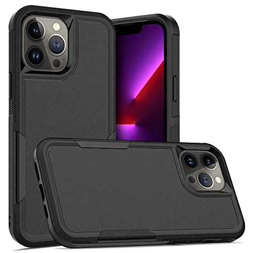 Heavy‑Duty Rugged Anti‑Drop Shockproof Protective Phone Case for iPhone 13 Pro Max, Durable Protective Shell, Black - color: Black, size: iPhone 13 Pro Max