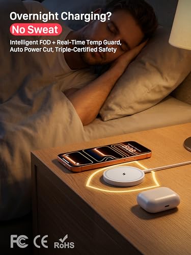 Magsafe Charger Magnetic Wireless Charge iPhone: Strong Magnet Charging Pad - color: White