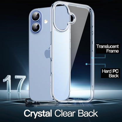 JETech Case for iPhone 17, Anti-Yellowing, Mist Blue | Shockproof Protection, Scratch Resistant Hard PC Back, Durable Transparent TPU Bumper - color: Mist Blue, size: iPhone 17