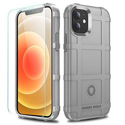 Rugged Shield TPU Thick Solid Armor Tactical Protective Case Compatible with iPhone 12 Mini (5.4 inches) - Concrete Grey - color: Concrete Grey, size: iPhone 12 mini