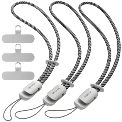 SURPHY 3 Pack Phone Wrist Strap, Phone Lanyard with Cellphone Tether Tab - color: Gray & Gray & Gray
