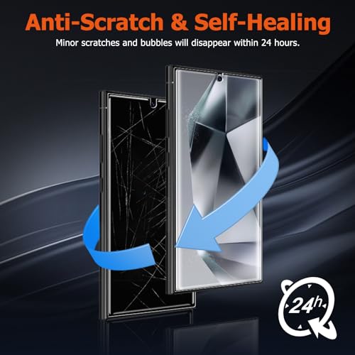 LYWHL 3 Pack Screen Protector for Samsung Galaxy S24 Ultra, Durable Flexible TPU Hydrogel Film, Full Edge Coverage Protection Anti-Scratch Shock-Resistant, Sensitive Touch & Fingerprint Unlock - size: 6.8 inch - Samsung Galaxy S24 Ultra