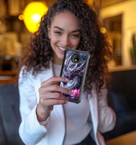 for Schok Volt Sv67q Sv67332 Case with Screen Protector, Military Grade Drop Protection, Dual Layer Hybrid Shockproof Protection TPU Phone Case for Schok Volt Sv67q, Dragon and Lotus - color: Dragon and Lotus