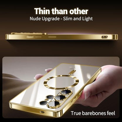 Hurgoer for Samsung Galaxy S26 Case.Soft TPU Electroplated Frame Cover with Clear Back.Drop Tested Protective Full Body Case.Thin Light Slim (Gold, S26) - color: Gold, size: S26