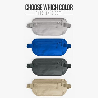 VENTURE 4TH Travel Money Belt, RFID Blocking Passport Holder - Sleek Silver - color: Sleek Silver