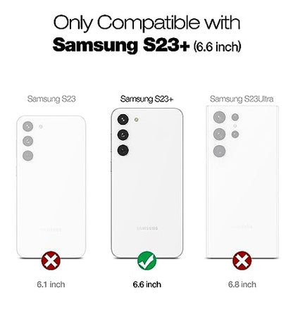 SURITCH for Samsung Galaxy S23 Plus Case, [Built-in Screen Protector] [Dual-Layer Protection ] Full Protection Shockproof Rugged Bumper Phone Cover for Samsung S23 Plus 6.6 Inch - Black - color: Black