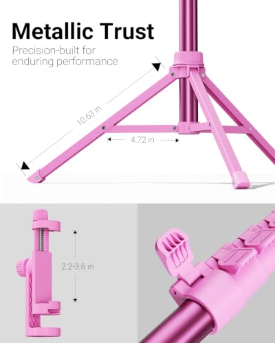 VIMOSE 66" Phone Tripod, Tripod for iPhone with Remote & Phone Stand - color: Ruby Star