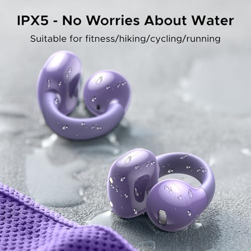 UGREEN HiTune S3 Open Ear Earbuds, Bluetooth 5.4, Clip on Earbuds, Purple - color: Purple