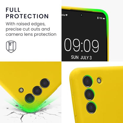 kwmobile Case Compatible with Samsung Galaxy S21 Case - Slim TPU Silicone Phone Cover - Soft Touch Finish - Radiant Yellow - color: Radiant Yellow, size: Galaxy S21