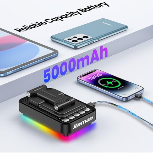 JTEMAN Gifts for Men Women Phone Stand Bluetooth Speaker with Light and Charging Function, 360 Rotating Phone Holder Cool Tech Gifts for Dad Mom Husband Unique Birthday Gift Ideas - color: black