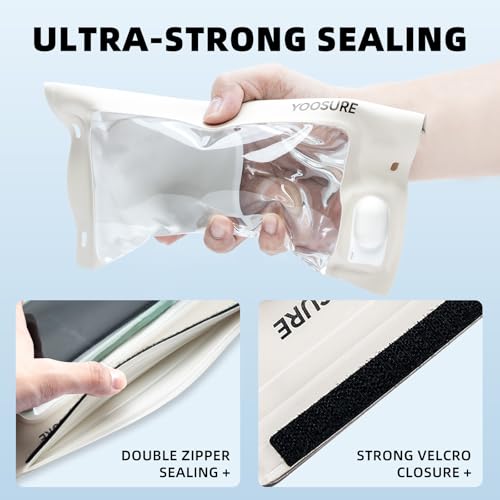 Vacuum Waterproof Phone Pouch - IPX8 Professional Cell Phone Dry Bag with Lanyard, Essential for Beach & Cruise, Universal Waterproof Case Fits All Smartphones up to 7.7" (1, White) - color: White