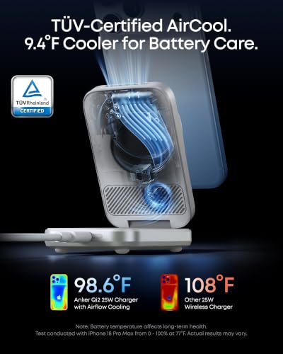 Anker Prime 25W Qi2.2-Certified Palm-Sized 3-in-1 Foldable MagSafe Charger - color: Radiant White