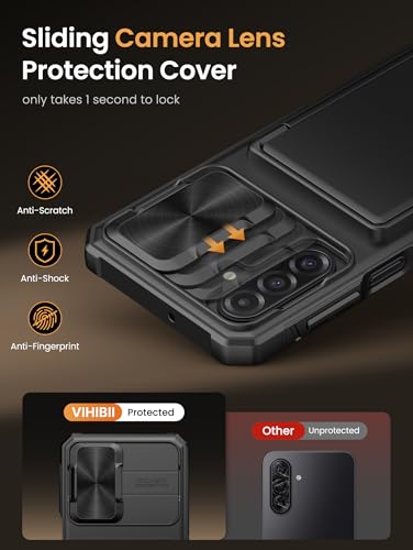 Vihibii for Samsung Galaxy A17 5G Phone Case Wallet with Card Holder, Black - color: Black, size: Samsung Galaxy A17