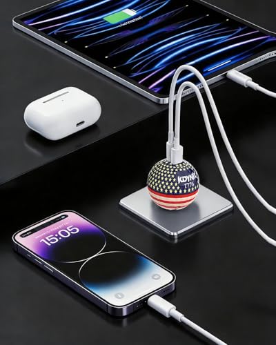 USB C Charger Block, Dual Port 20W Fast Charging Wall Charger Creative Ball Power Adapter for iPhone 17/17 Air/17 Pro/17 Pro Max/16/16 Pro/16 Pro Max/16 Plus/15/14/13/12, Galaxy, iPad, Airpods, More - color: Flag