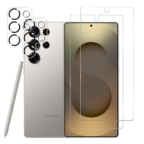 BIGFACE Galaxy S25 Ultra Tempered Glass Screen Protector + Camera Lens Protector [2 + 2 Pack][Case Friendly][Anti-Scratch][Ultrasonic Fingerprint Unlock]HD Protective Film for Samsung Galaxy S25 Ultra - size: Galaxy s25 Ultra(6.9")