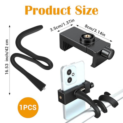 Sibba Stroller Phone Holder, Flexible Universal Cell Phone Mount with Adjustable Clamp for Treadmill Shopping Cart Bike Bedside, Hands-Free Stand 360 Rotation