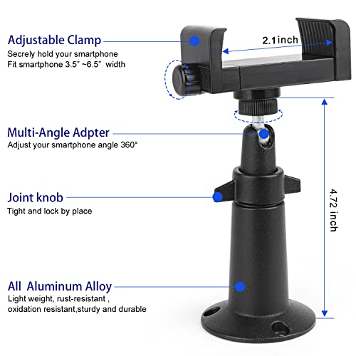 iTODOS Wall Mount Phone Holder Bracket with 360°Adjustable Mount for iPhone/Nexus/LG Smart Phones and GPS Navigator,Compatible with 3.5~6.5inch Width