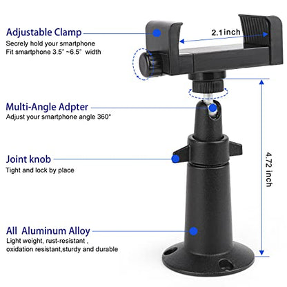 iTODOS Wall Mount Phone Holder Bracket with 360°Adjustable Mount for iPhone/Nexus/LG Smart Phones and GPS Navigator,Compatible with 3.5~6.5inch Width