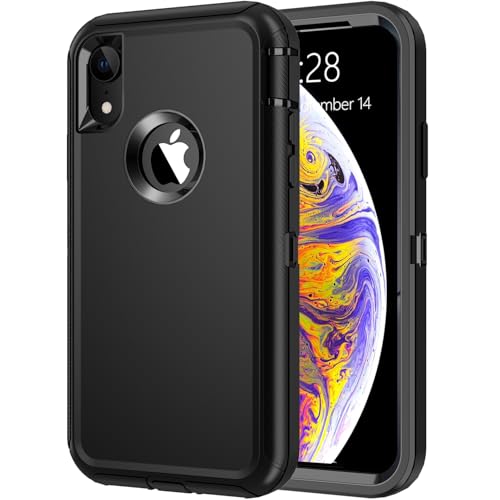 for iPhone Xs Max Case, Heavy Duty Shockproof Dust/Drop Proof 3 Layer Full Body Protection Rugged Cover Case for Apple iPhone Xs Max 6.5",Black - color: All Black, size: iphone XS Max