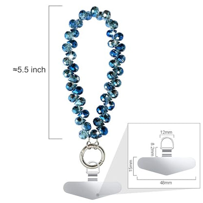 TENOC Beaded Phone Wrist Strap, Navy Blue - color: A-navy Blue