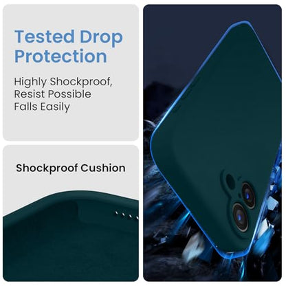 FireNova Designed for iPhone 16 Case, 6.1", Teal | Silicone Upgraded [Camera Protection] Phone Case, with Soft Anti-Scratch Microfiber Lining Inside - color: Teal, size: Iphone 16