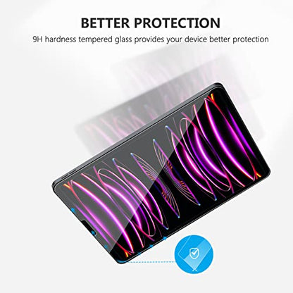 SPARIN 2 Pack Screen Protector Compatible with iPad Pro 12.9 inch | 2022/2021/2020/2018 Released (6th/5th/4th/3rd) without Home Button, Tempered Glass Screen Protector Work with Face ID - size: iPad Pro 12.9''(6th/5th/4th/3rd)