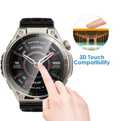 5 Pack Tempered Glass for Amazfit Balance Ultra 49mm Screen Protector,9H Hardness,Ultra Resistant,Anti-Fingerprints,No Bubbles,HD-Clear,Full Coverage Watch Film. - color: Amazfit Balance Ultra