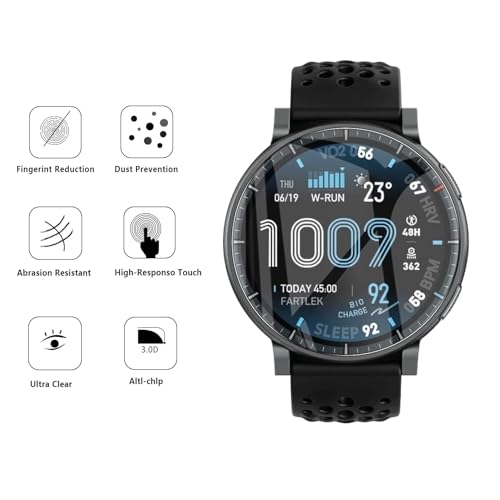 5 Pack Screen Protector for Smartwatch Amazfit Active Max 1.5",Soft Flexible TPU Film Screen Protector for Amazfit Active Max,Full Coverage,HD Clear,Support Fingerprint Unlock
