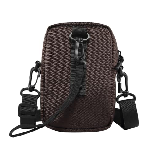 Multi-Functional Cell Phone Belt Holster, Water Repellent Nylon Crossbody Waist Bag Fits 7.2 Inch Phones, 4 Ways Wear Shoulder Hand Wrist Carry Pouch for Outdoor Travel Hiking(Brown) - color: Brown