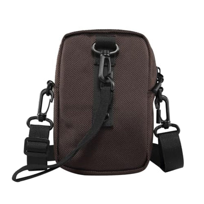 Multi-Functional Cell Phone Belt Holster, Water Repellent Nylon Crossbody Waist Bag Fits 7.2 Inch Phones, 4 Ways Wear Shoulder Hand Wrist Carry Pouch for Outdoor Travel Hiking(Brown) - color: Brown