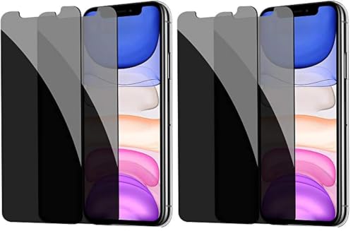 YMHML [4 Pack] Privacy Screen Protector for iPhone 11/XR, Tempered Glass Anti-Spy Bubble Free Case Friendly Easy Installation Film for iPhone 11/XR 6.1 Inch - size: iPhone 11/XR-6.1 Inch (Pack of 2)