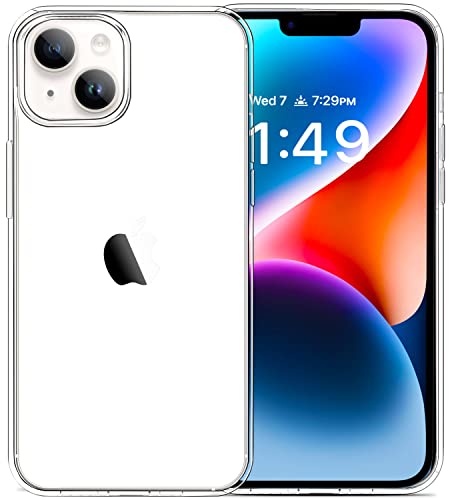 JJGoo Compatible with iPhone 14 Case Clear, Soft Shockproof Protective Slim Thin Phone Bumper Cover Transparent Phone Case - color: Clear