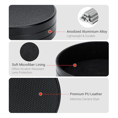 Q3 43 Metal Lens Cap Protector for Leica Q3 43 Q Q-P Camera Accessories - color: Black