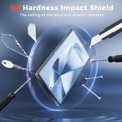 Fotbor [3+3 Pack Anti Blue Light Screen Protector for Samsung Galaxy S24 Ultra with 3 Pack Camera Lens Protector, [Alignment Frame] 9H Hardness, Easy Install, Ultrasonic Fingerprint Compatible - size: Samsung Galaxy S24 Ultra - 6.8 inch