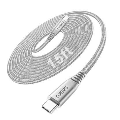 USB C to C Cable 100W [1Pack 15FT], Extra Long USB C Cable Fast Charging - color: Grey, size: 15FT 1Pack, style: 100W USB C to USB C