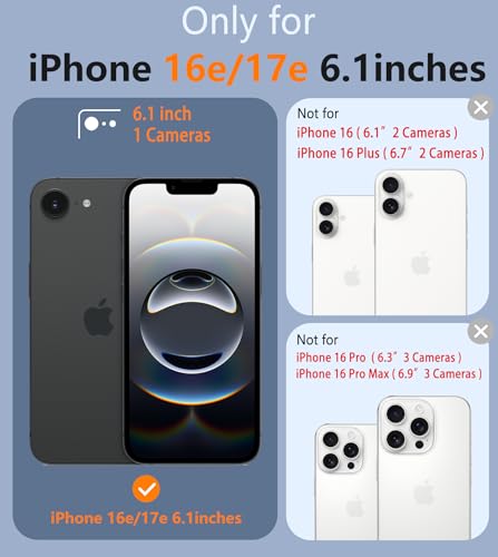FNTCASE for iPhone 17e/16e Case with 360 Rotatable Belt-Clip Holster | Rugged Heavy Duty Drop Protection, Military Grade Shockproof Durable Protective Cell Phone Cover - color: Black Matte