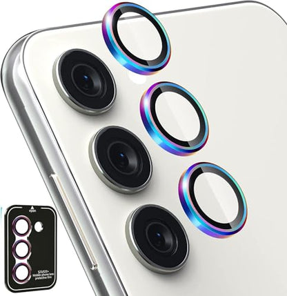 for Galaxy S24 FE Camera Lens Protector, Anti-Scratch HD Clarity 9H Tempered Glass with Aluminum Edging, Individual Lens Screen Protective Ring for Galaxy S24 FE 2024, 2 Set,Color