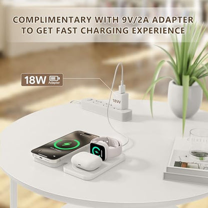 2026 Traveling Portable Wireless Mag-Safe Fast Charging Station - color: White