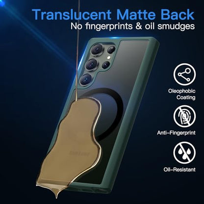 JETech Magnetic Case for Samsung Galaxy S23 Ultra, Midnight Green - color: Midnight Green